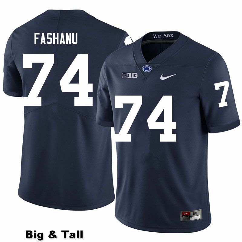 NCAA Nike Men's Penn State Nittany Lions Olumuyiwa Fashanu #74 College Football Authentic Big & Tall Navy Stitched Jersey KAV8898VE